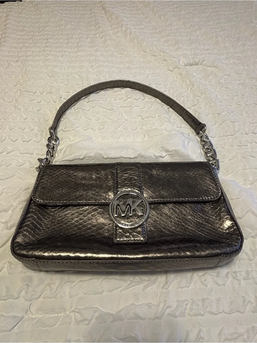 Michael Kors Metallic Gunmetal Shoulder Bag
